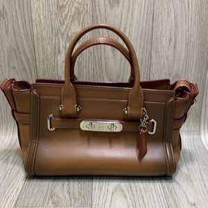 Coach Swagger Two Tone Brown Purse